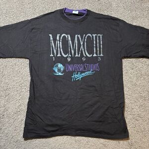 Vintage Universal Studios 1993 Roman Numeral Graphic T-Shirt Black Men’s XL